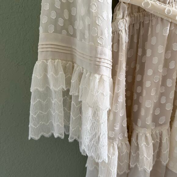Alexis Katerina Ruffle Long-Sleeve Polka Dot Mini Dress Cream Size M $594 - Picture 8 of 10